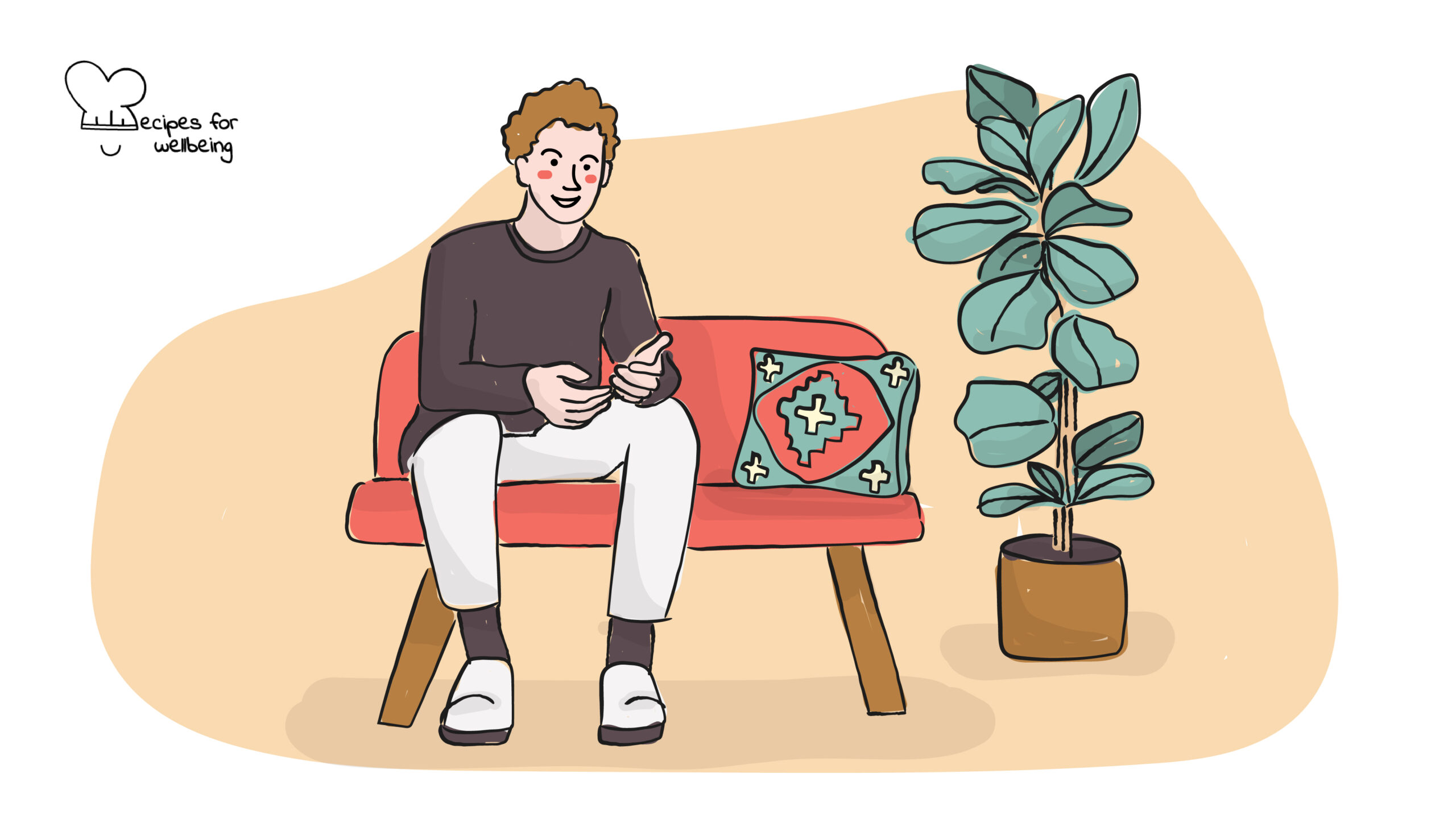 Coaching feedback Illustration of a person sitting on a couch. © Recipes for Wellbeing