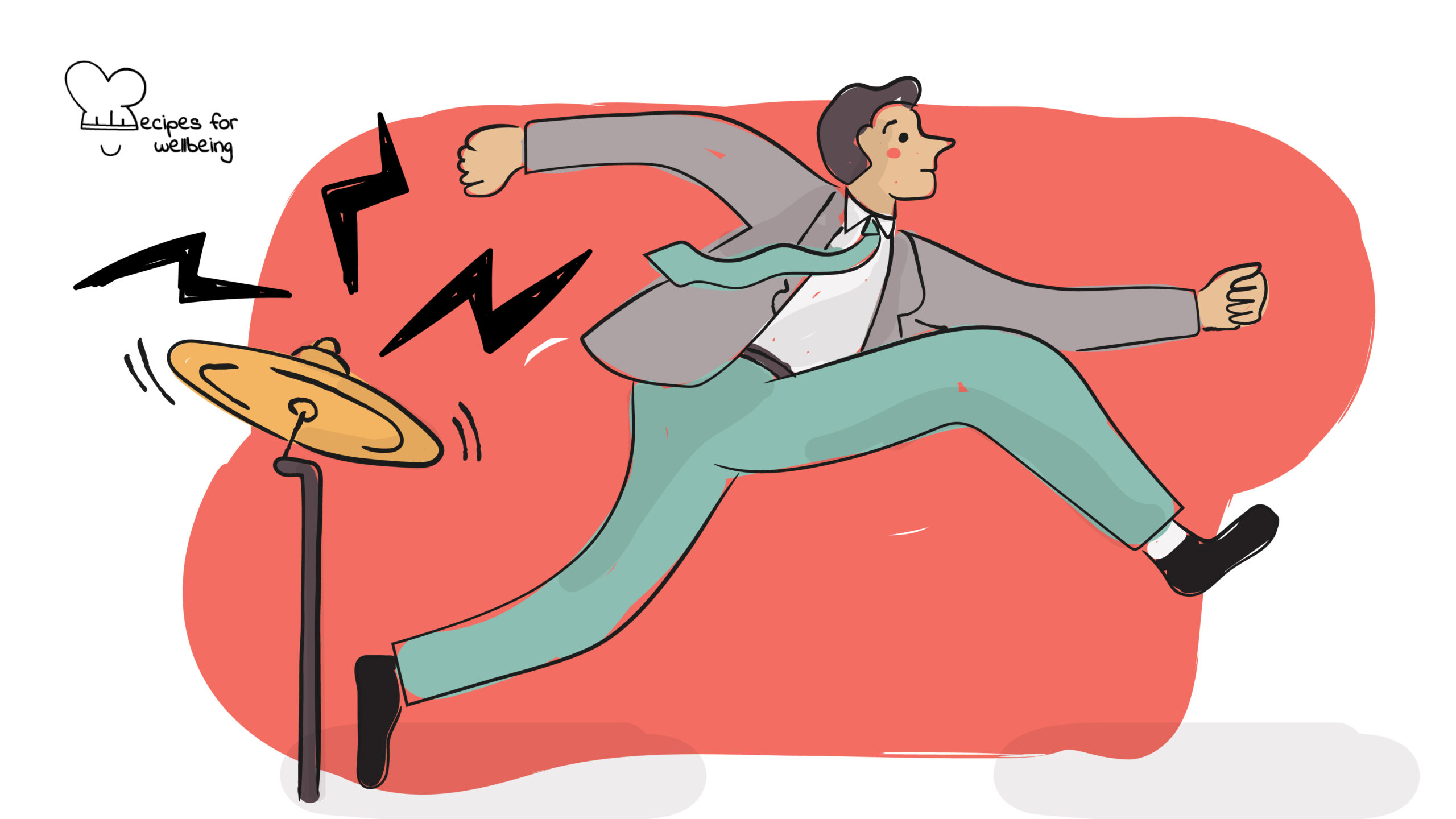 Coping with a sense of urgency Illustration of a person running away with urgency. © Recipes for Wellbeing