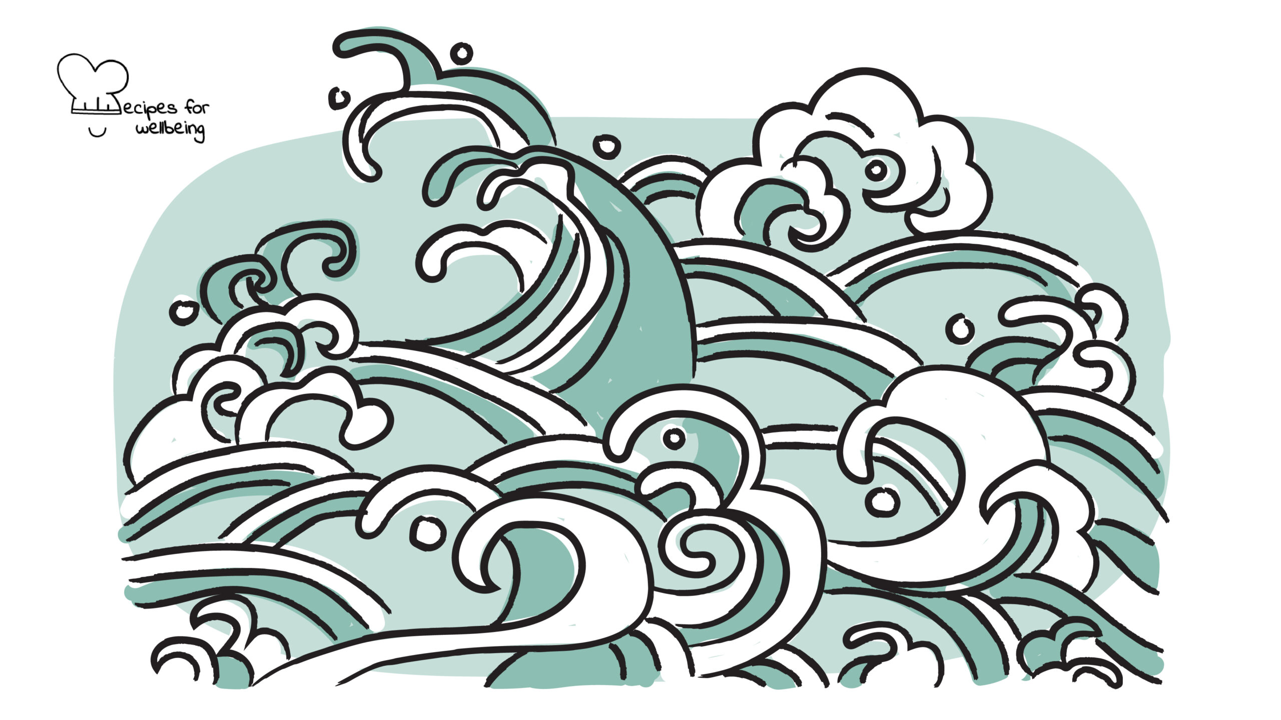 Flow state Illustration of waves. © Recipes for Wellbeing