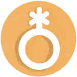 Gender wellbeing icon Illustrated icon of the non-binary gender symbol.