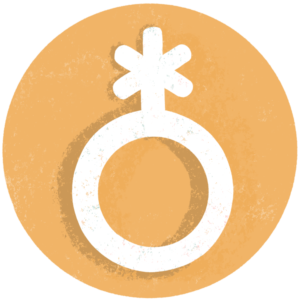 Gender wellbeing icon Illustrated icon of the non-binary gender symbol.