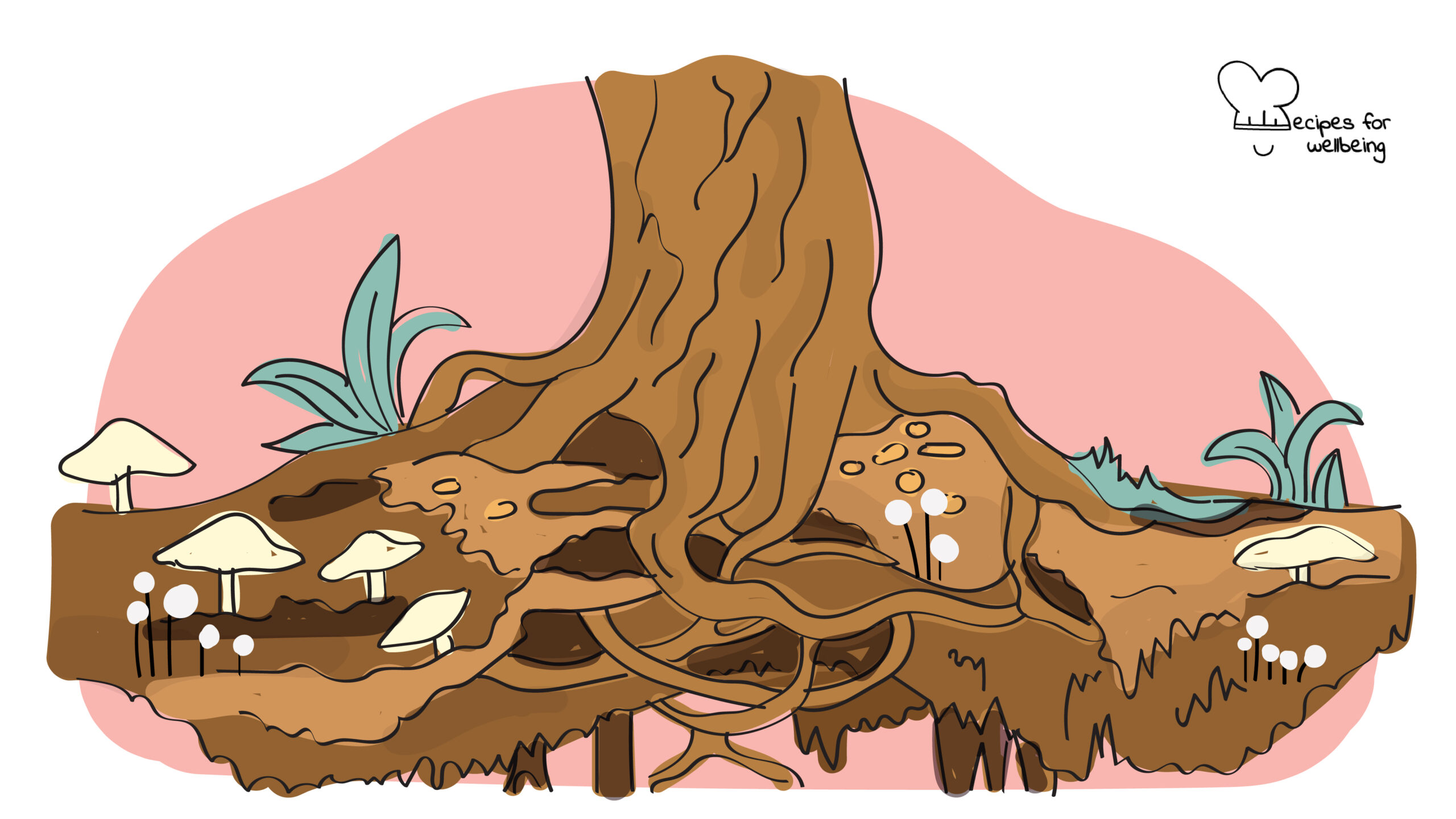 Nurture your compassion roots Illustration of a tree with its roots. © Recipes for Wellbeing