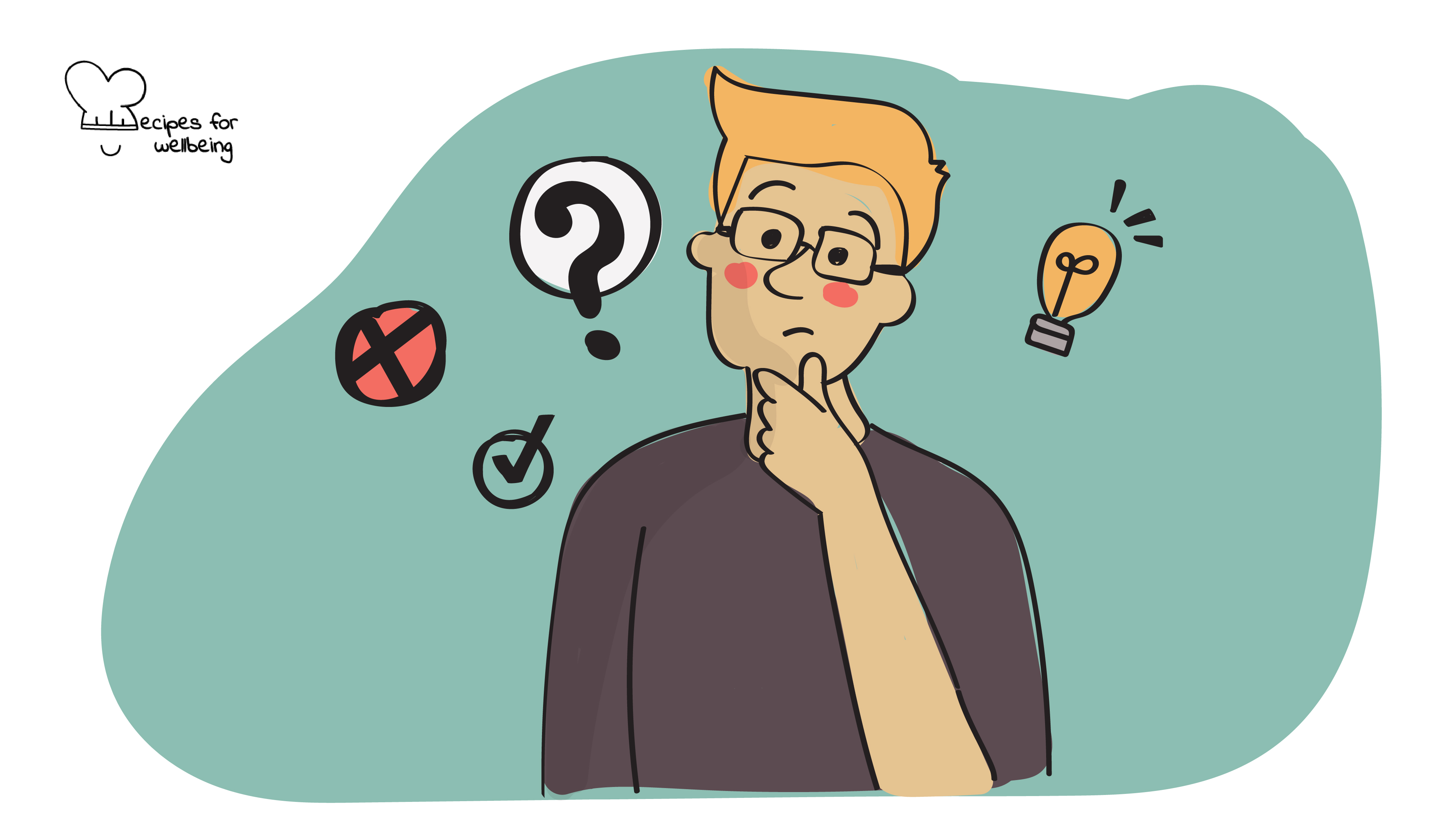 Rethinking rejection Illustration of a person who looks a bit concerned and dubious. © Recipes for Wellbeing