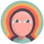 Youth & Wellbeing Illustrated icon for "youth and wellbeing" with a young person looking with dreamy eyes.