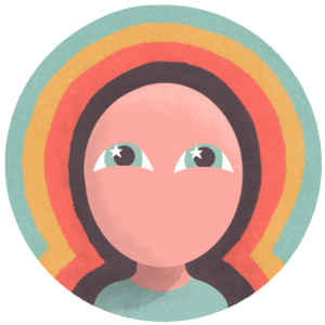 Youth & Wellbeing Illustrated icon for "youth and wellbeing" with a young person looking with dreamy eyes.