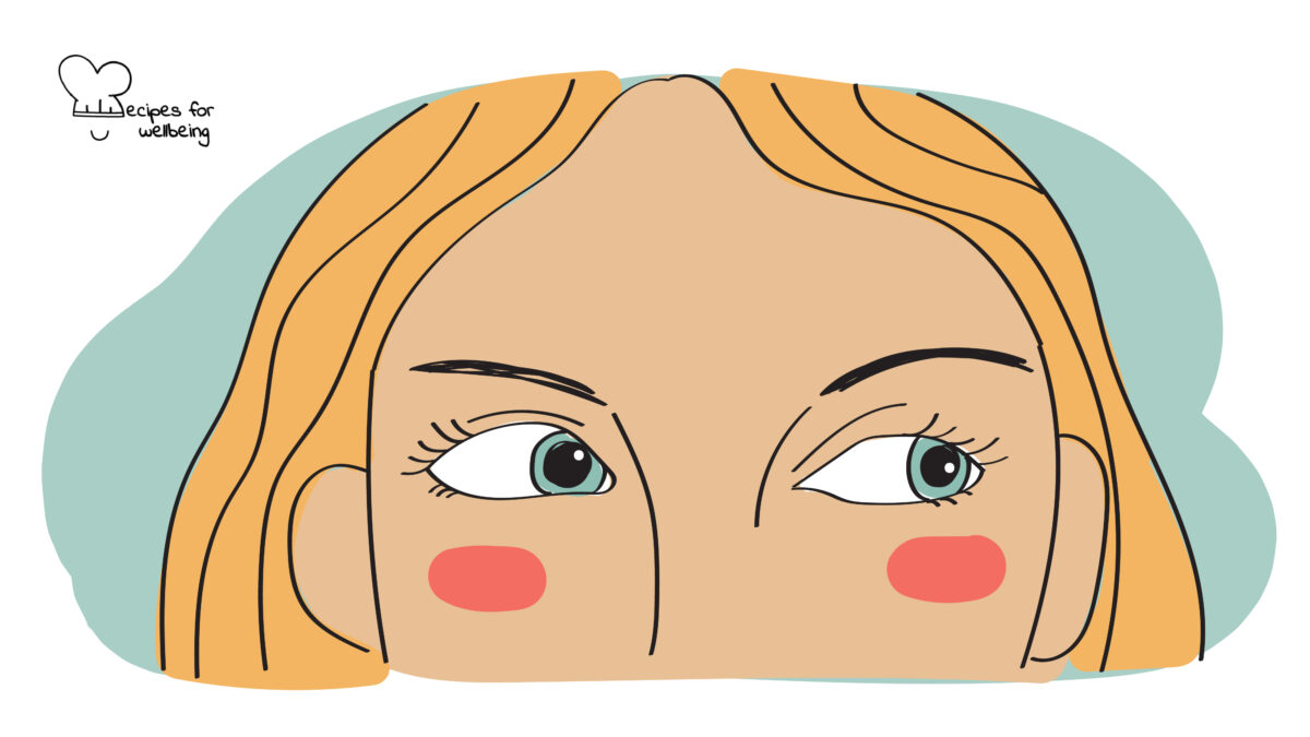 Eye yoga Illustration of a person's eyes. © Recipes for Wellbeing